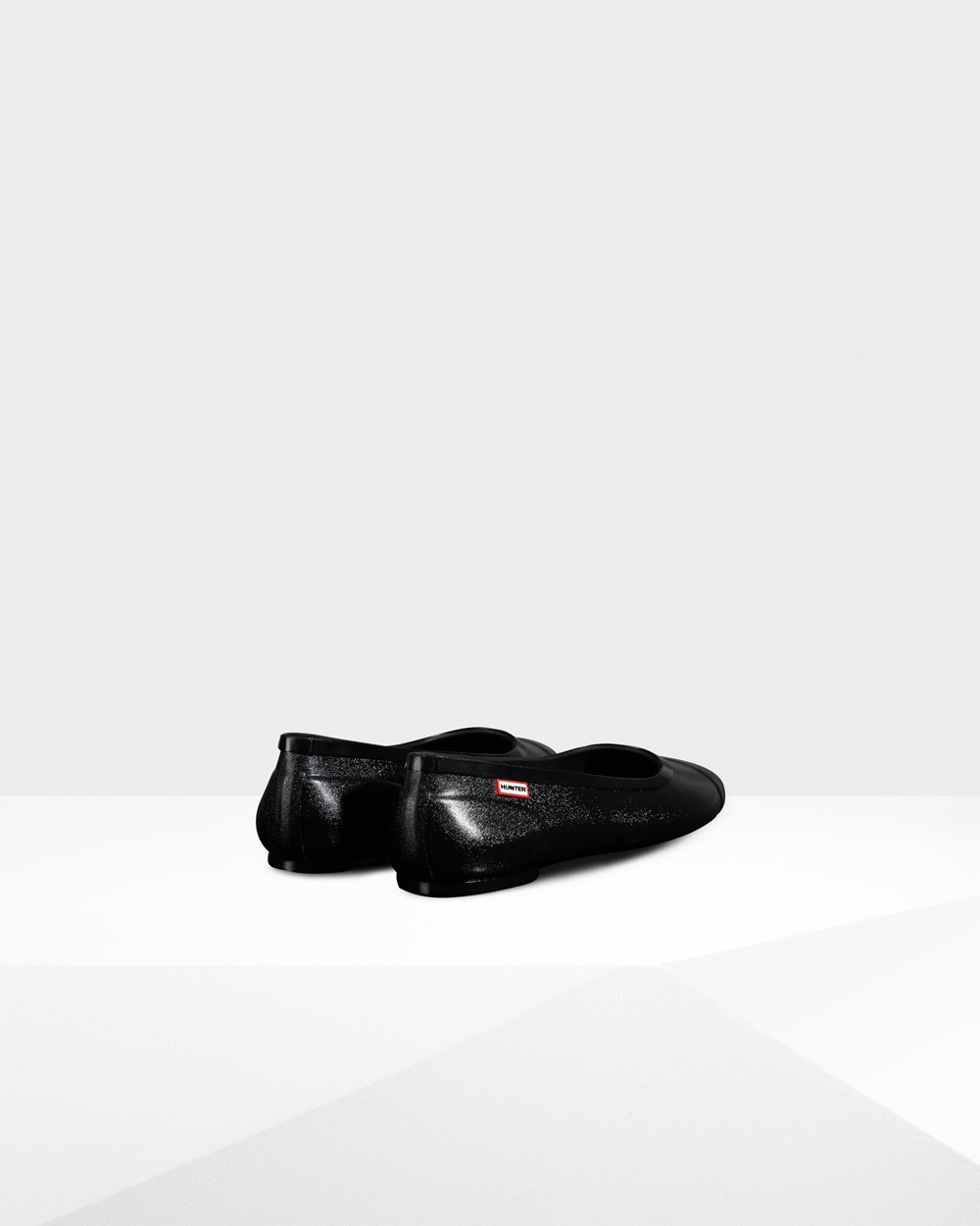 Womens Ballerina - Hunter Original Tour Gloss Flats (60RVIBAHP) - Black